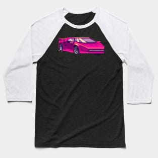 Pink Retro Car Baseball T-Shirt